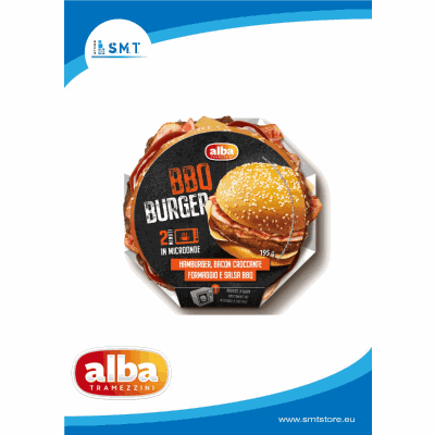 Hot Snack BBQ Hamburger Bacon formaggio 8 pz/Alba